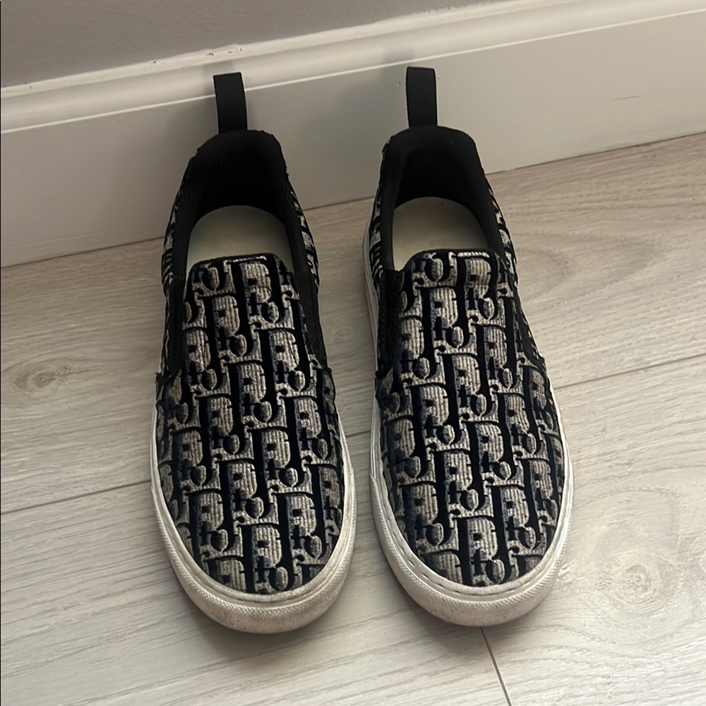 Dior blue slip on sneakers